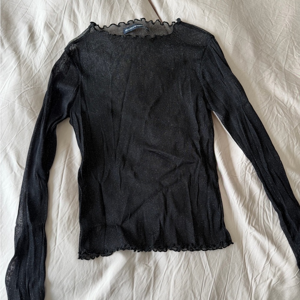 Brandy Melville Black Mesh Top